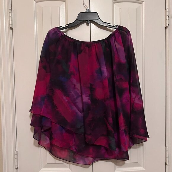 Women's Flowy Tiered Colorful Blouse in Size Medium by Sunny Leigh - Picture 3 of 3